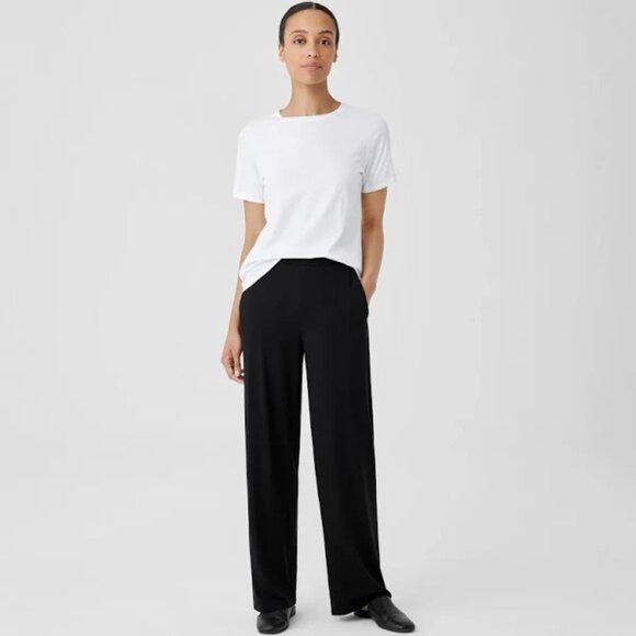 Eileen Fisher Black Straight Pants Size PP New With Tags - Picture 1 of 16